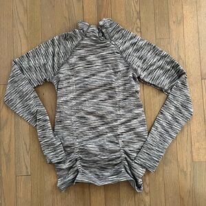 Athleta Cinched Zip Neckline Long Sleeve Running Top